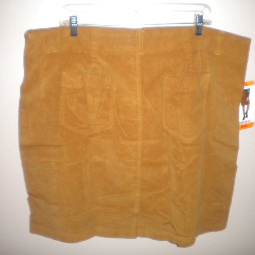 32 Degrees Women's Plus Size XXL Yellow (Golden Tan) Corduroy Skirt NWT - Picture 5 of 5